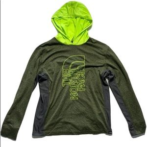 THE NORTH FACE LONG-SLEEVE REACTOR HOODIE BOYS' LARGE (14/16) GREEN